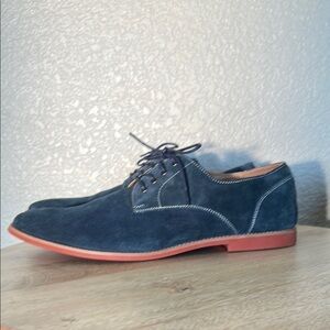 Aldo Blue Oxford Shoes with Suede Material and Low Profile Design